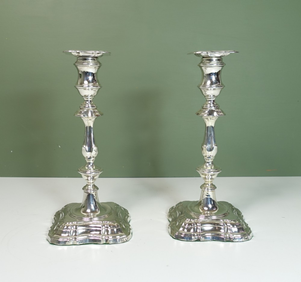 PAIR OF SILVER CANDLESTICKS, SHEFFIELD 1916