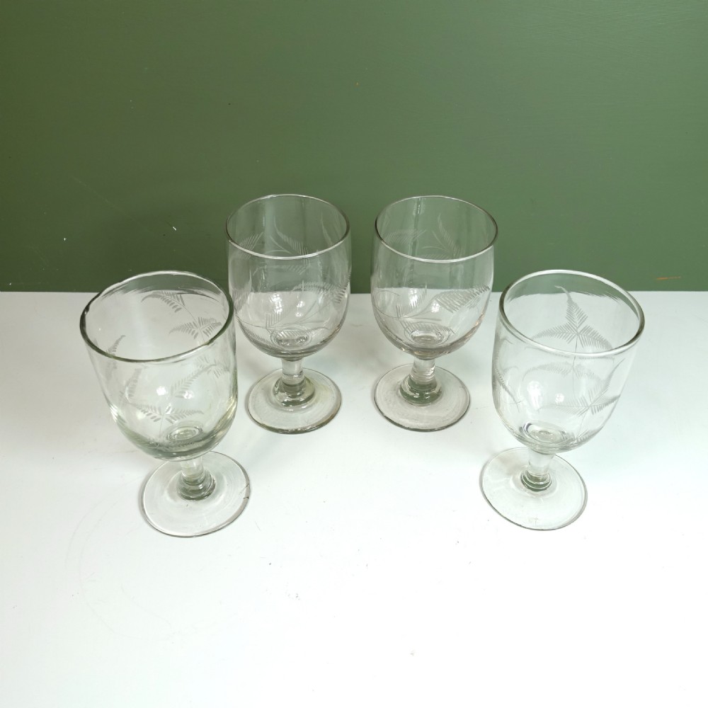 SET OF FOUR 19TH C GLASS RUMMERS View IV