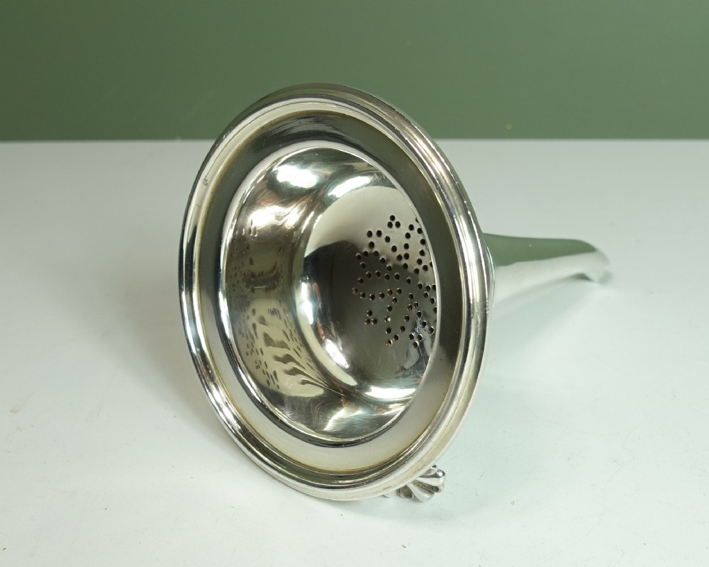 19TH C SILVER PLATED WINE FUNNEL