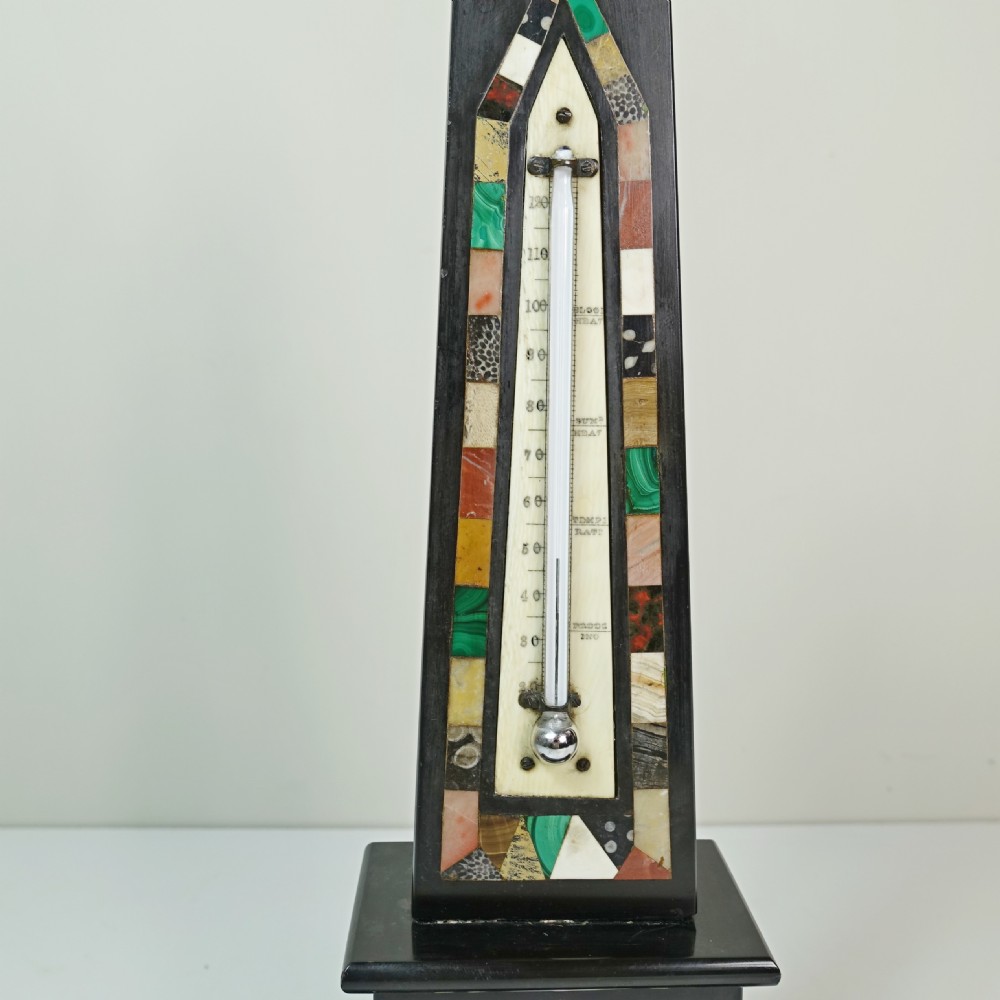 19TH C OBELISK THERMOMETER View IV