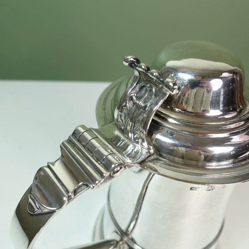 LARGE 18TH C SILVER TANKARD View IV