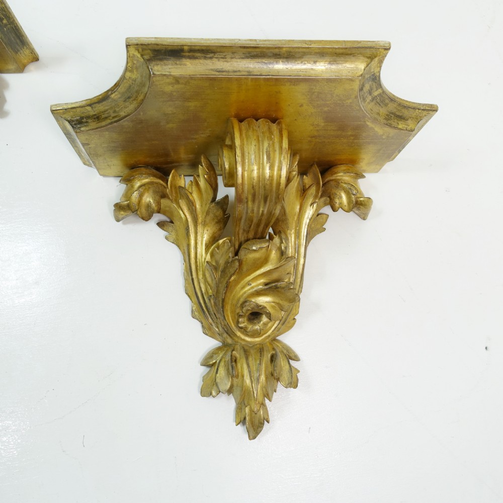PAIR OF 19TH C GILTWOOD WALL BRACKETS View II