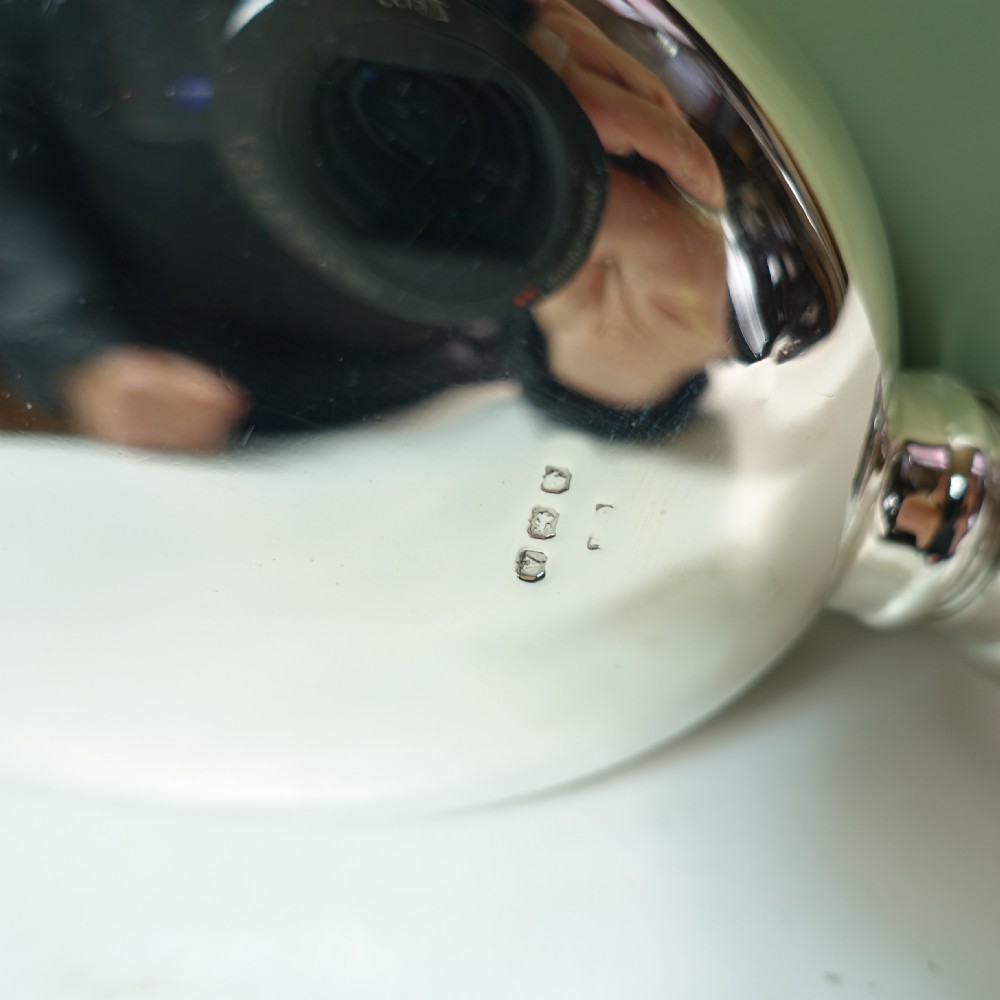 SOLID SILVER HIP FLASK, BIRMINGHAM 1925 View III