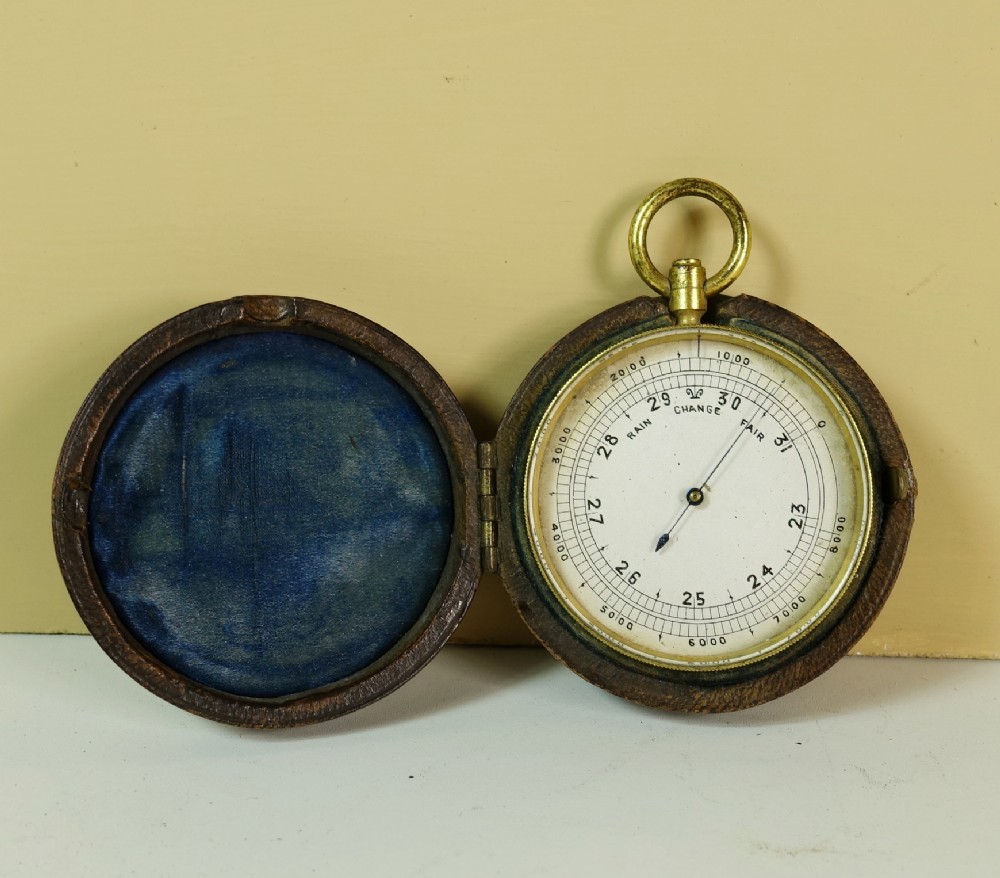 19TH C POCKET, TRAVEL BAROMETER