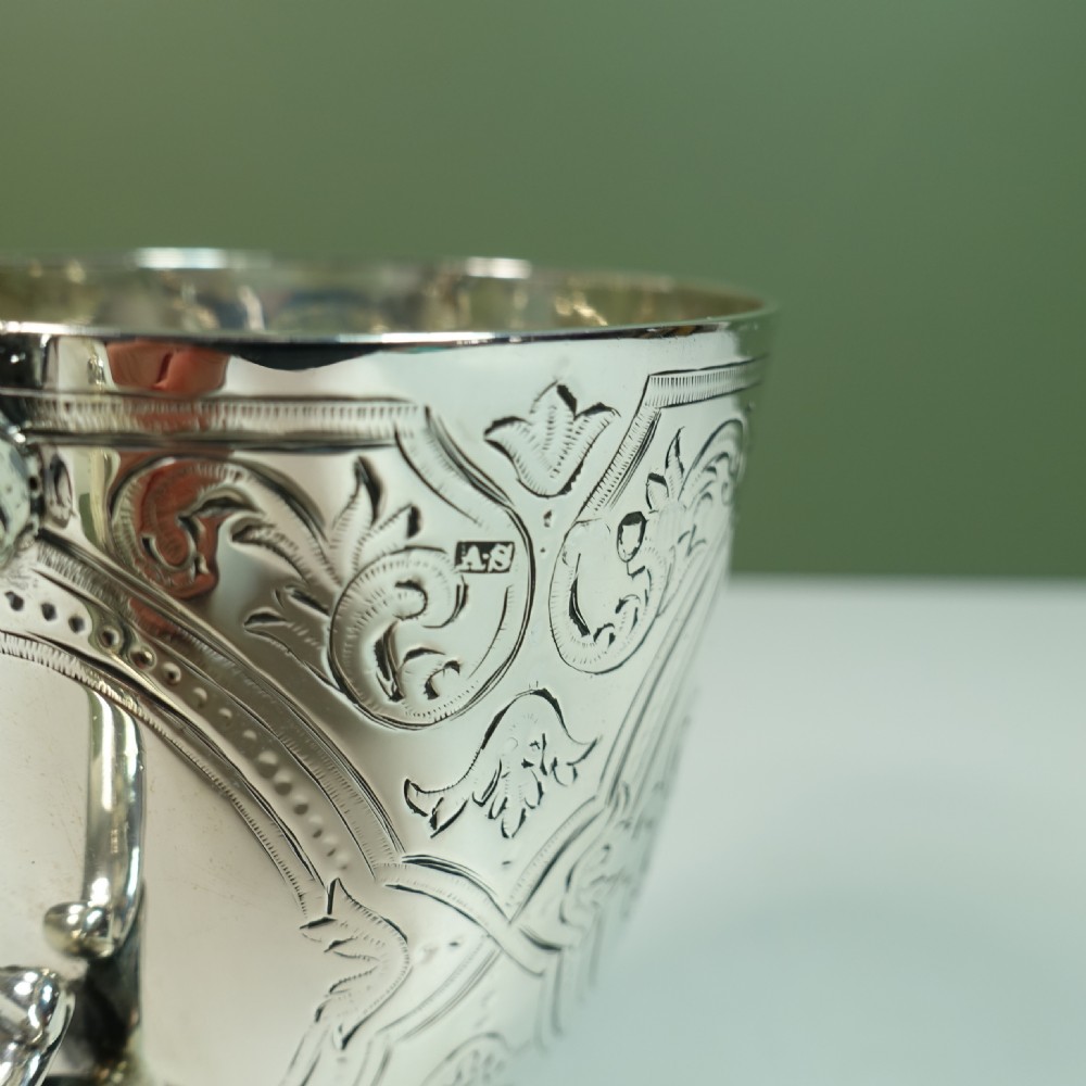 SOLID SILVER ENGRAVED MUG 1867 View V