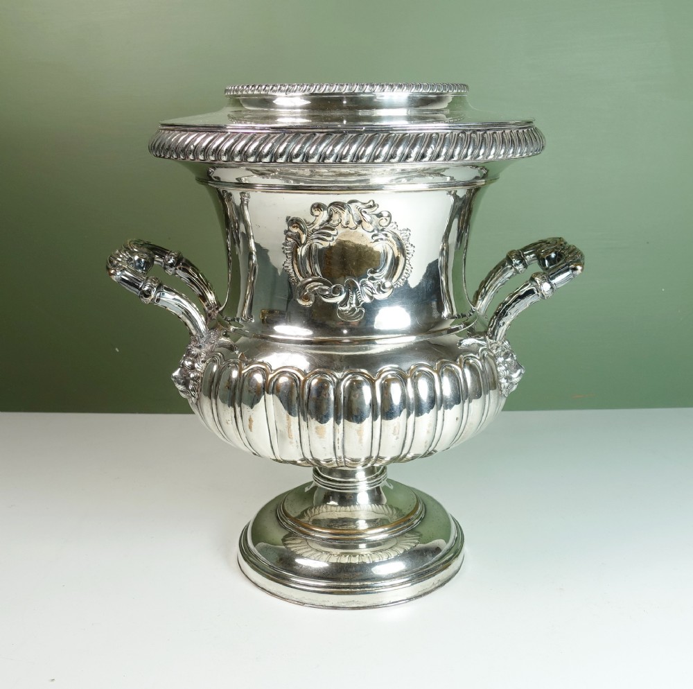19TH C SILVER PLATED WINE COOLER