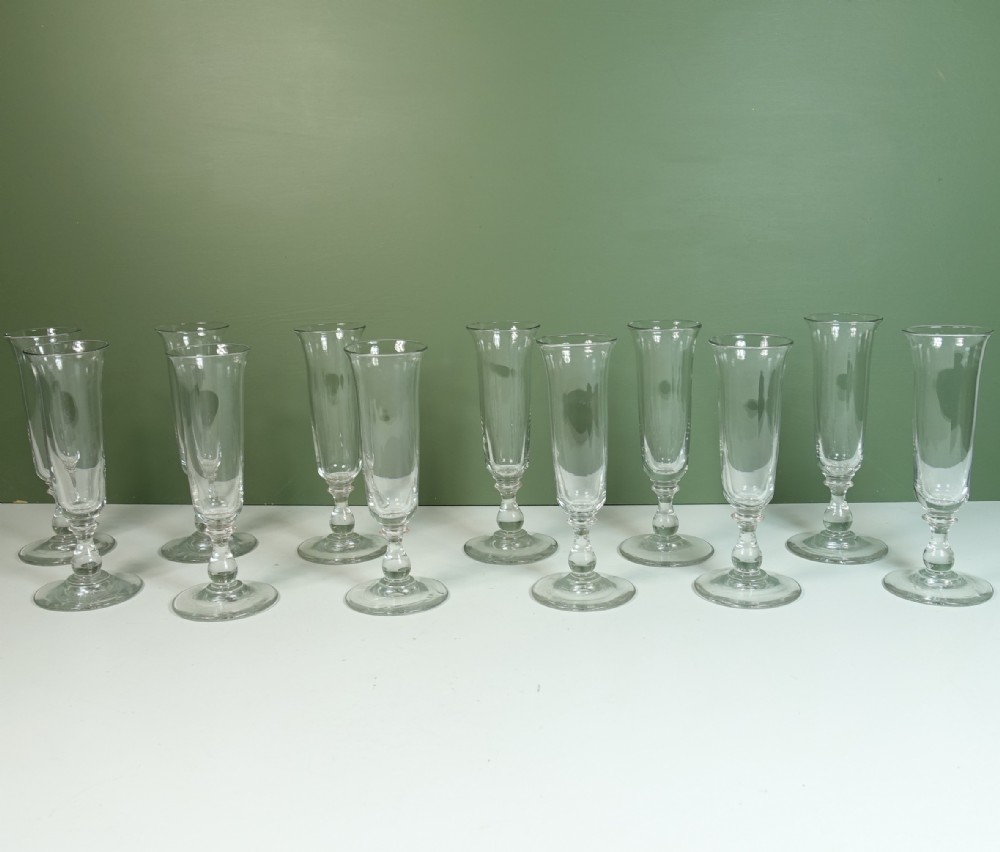 SET OF TWELVE 19TH C CHAMPAGNE GLASSES