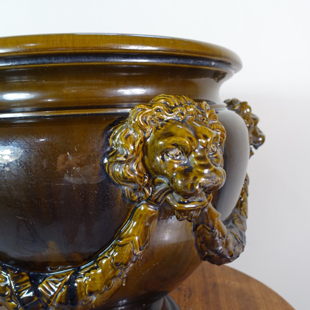 LARGE 19TH C GLAZED JARDINIERE View III