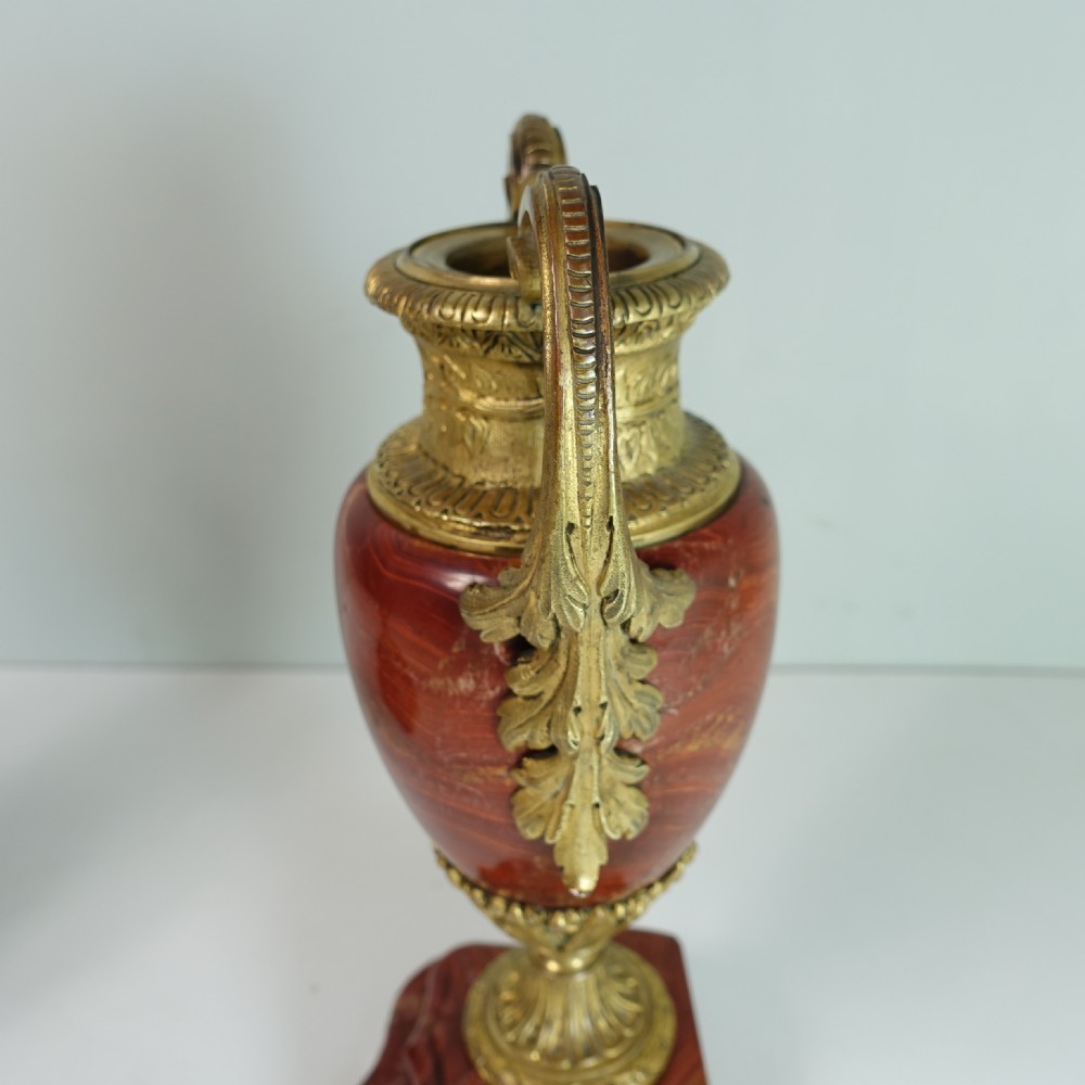 PAIR OF 19TH C MARBLE & ORMOLU VASES View VI