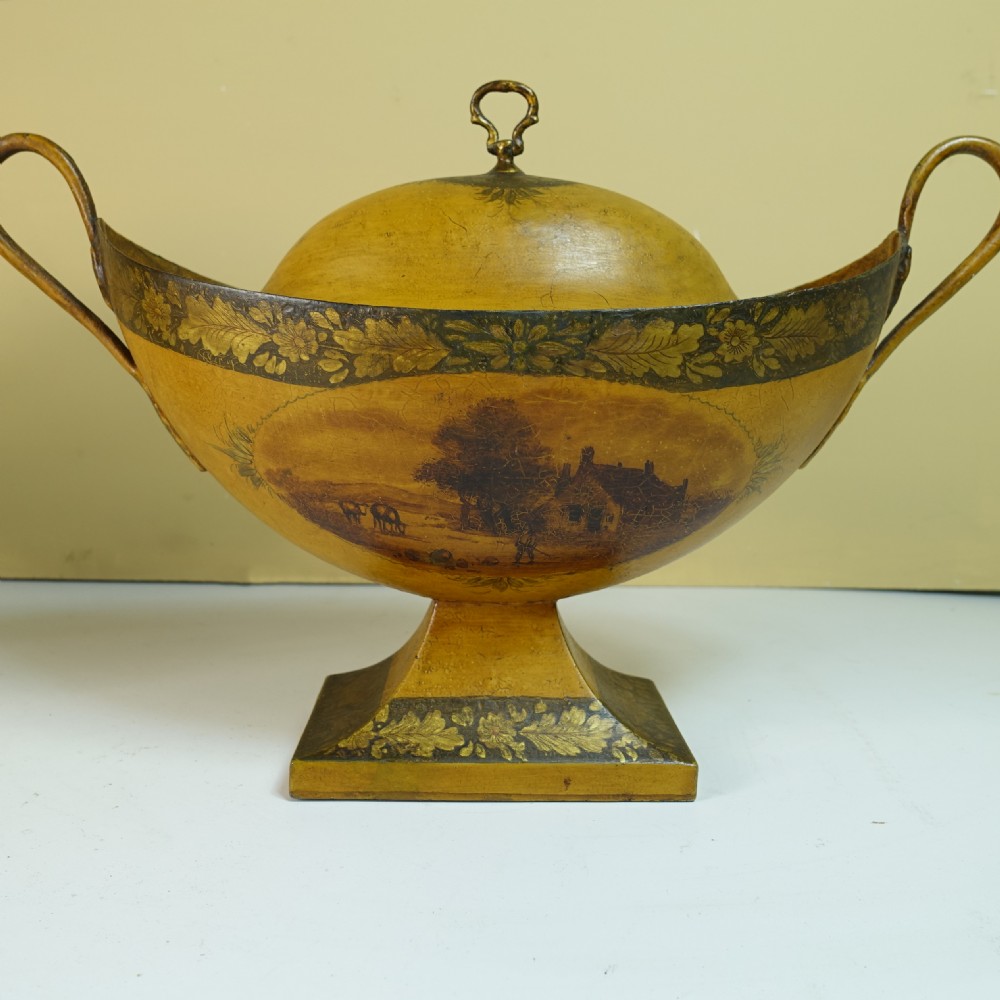 PAIR OF EARLY 19TH C TOLE VASES & COVERS View VI