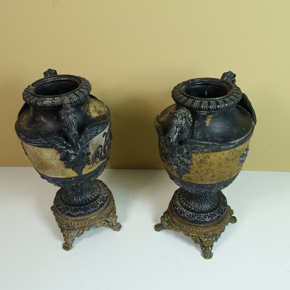 PAIR OF 19TH C CLASSICAL VASES View V