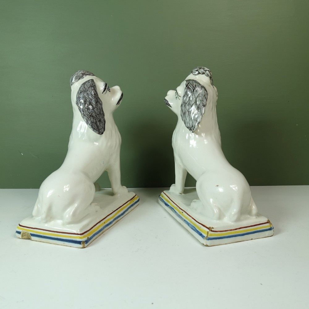 PAIR OF 18TH C TIN GLAZE DOGS View IV