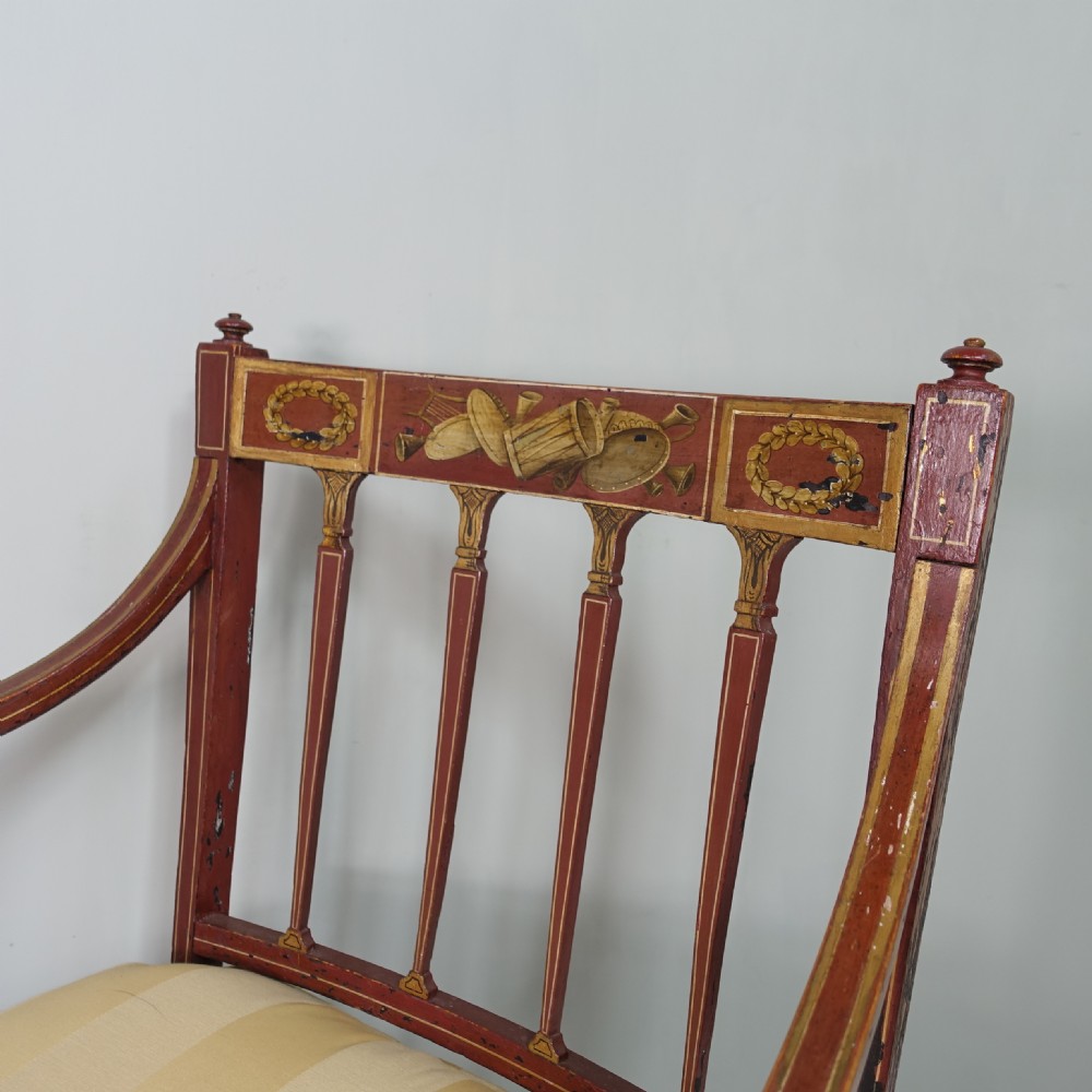 EARLY 19TH C DECORATED ARM CHAIR View II