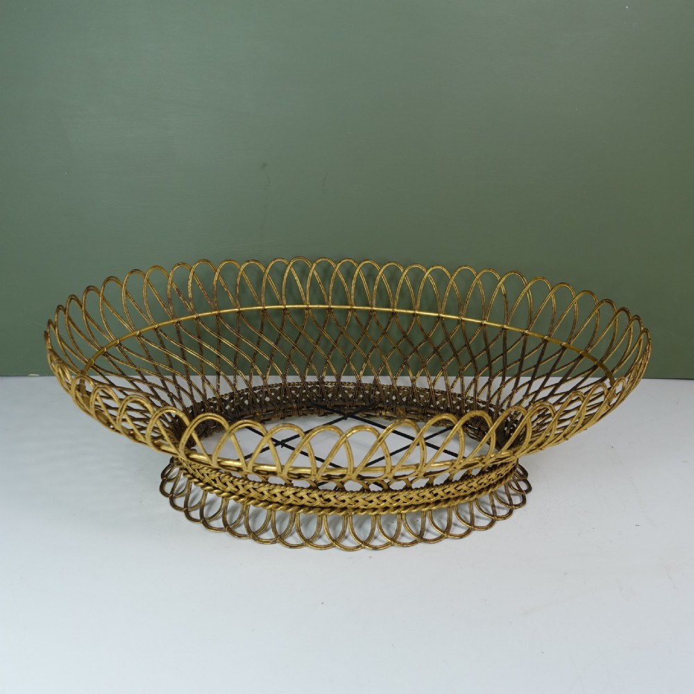 19TH C GILT WIRE WORK BASKET View IV