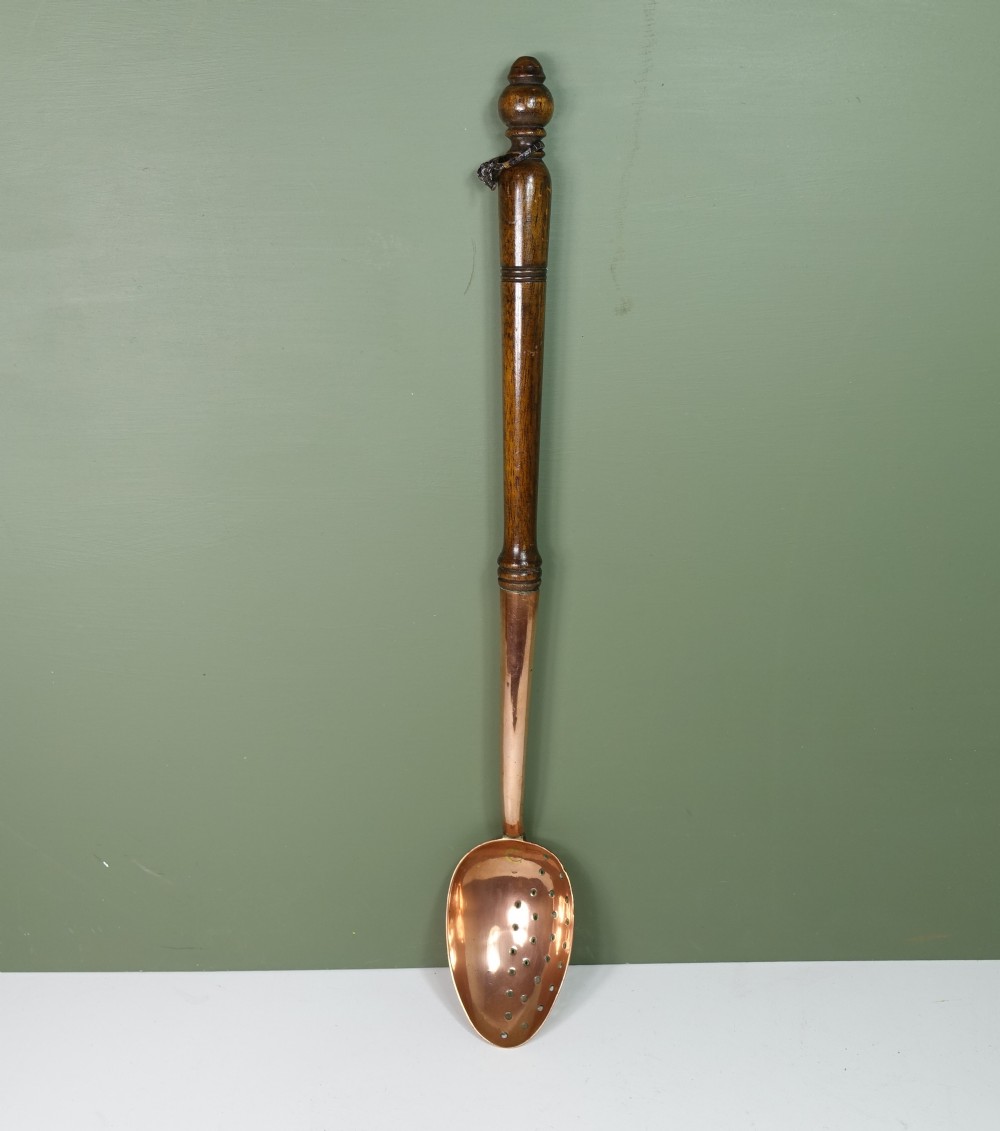 LARGE 19TH C STRAINING SPOON