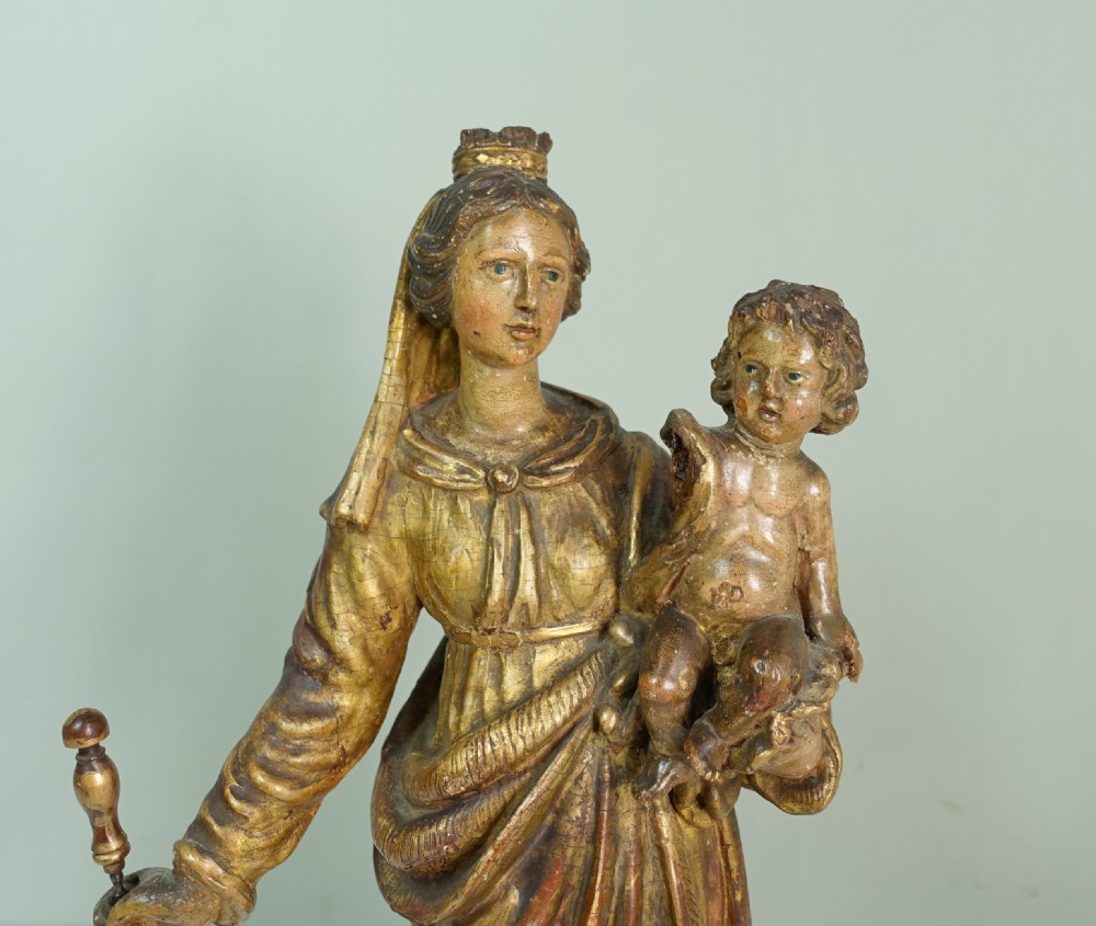 EARLY 18TH C CARVED GILT WOOD FIGURE View II