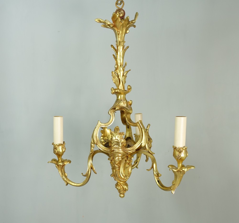 19TH C ORMOLU CENTRE LIGHT