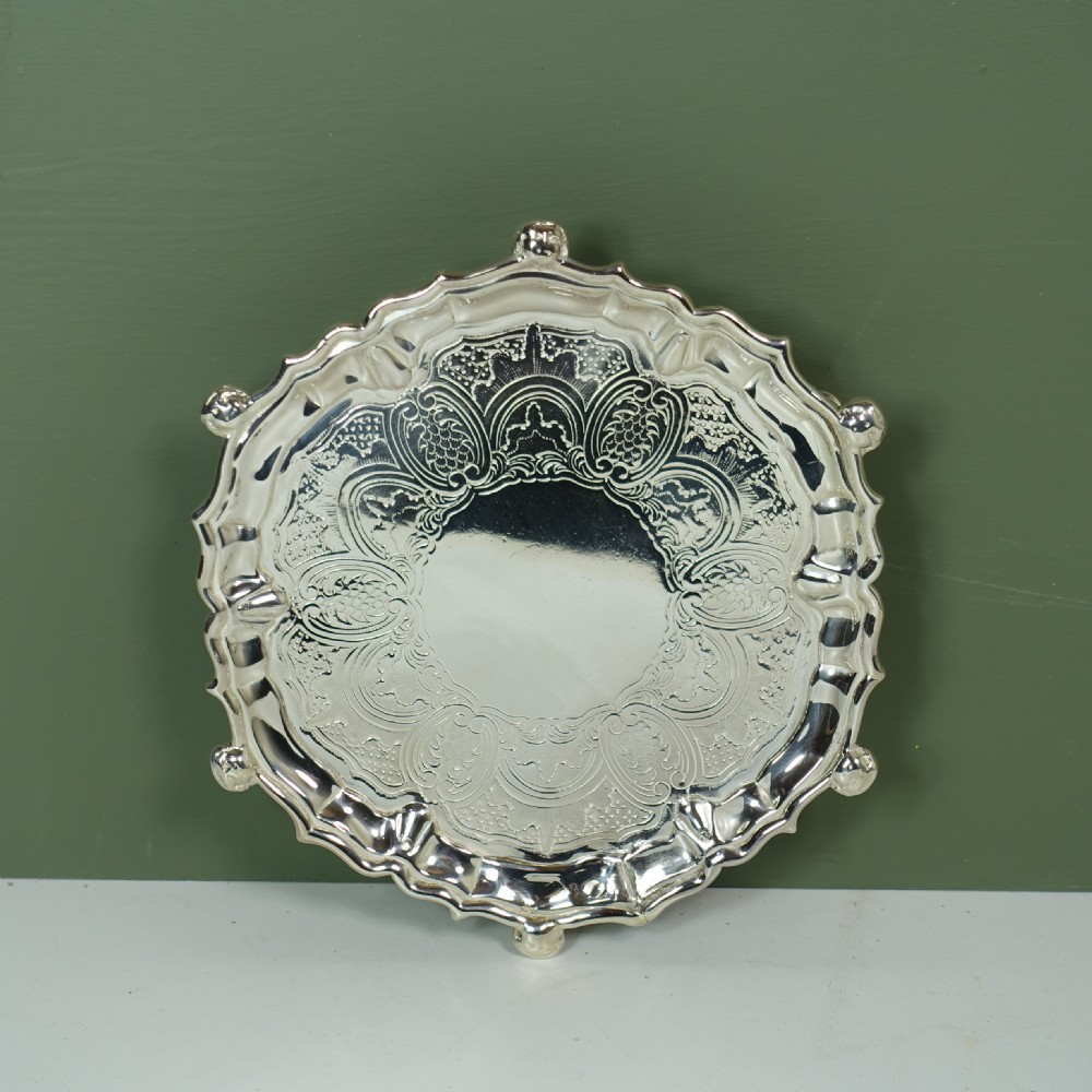 18TH C SOLID SILVER SALVER