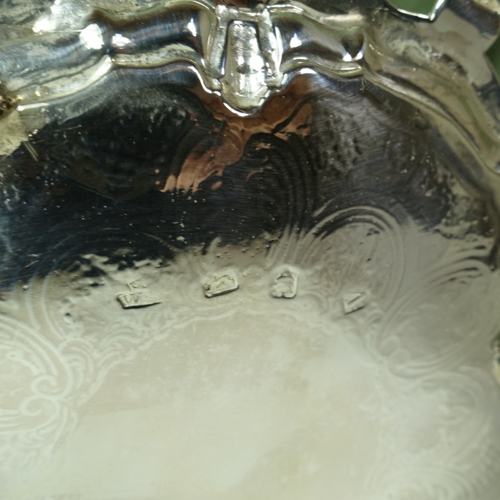 18TH C SOLID SILVER SALVER View V