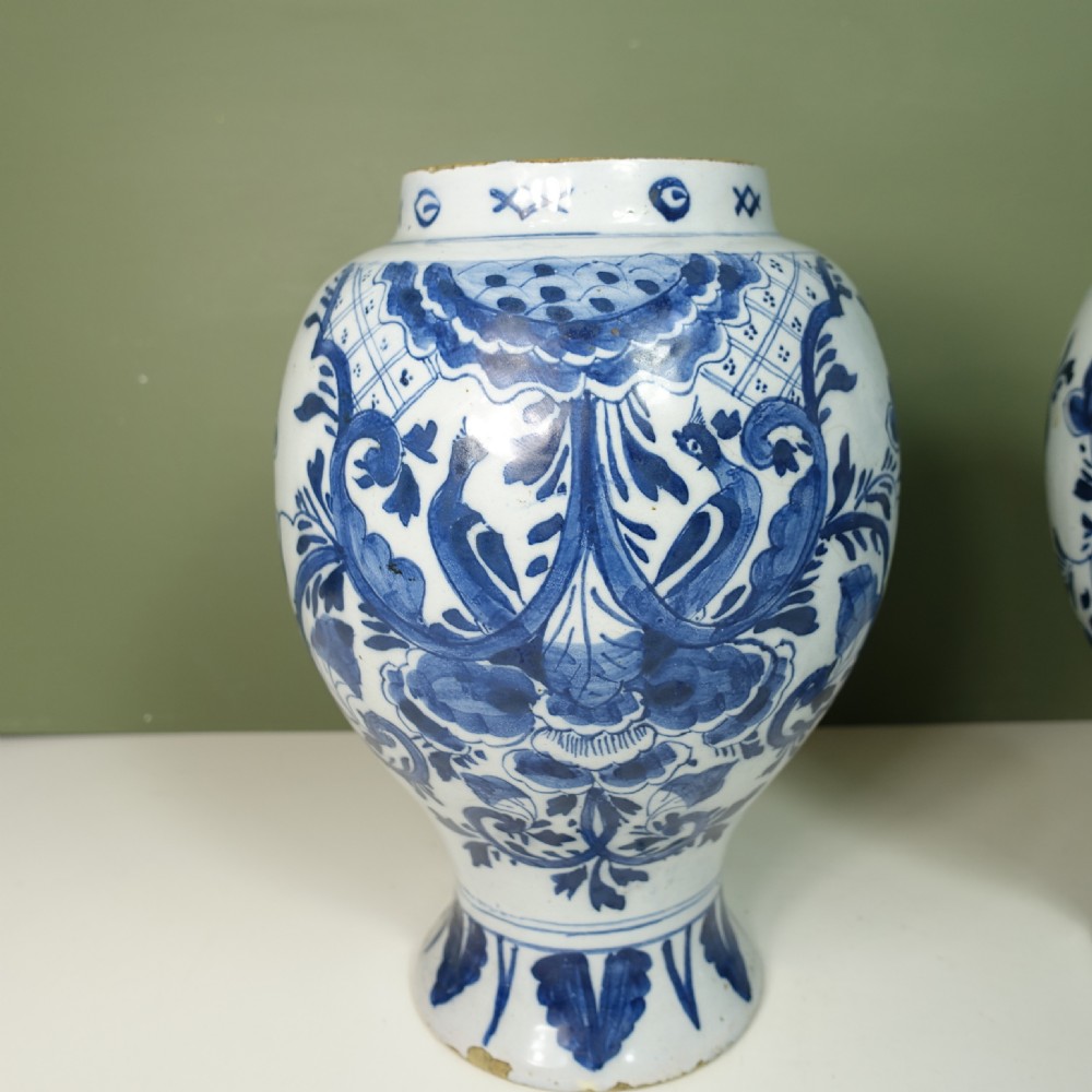 PAIR OF 18TH C DELFT VASES View II
