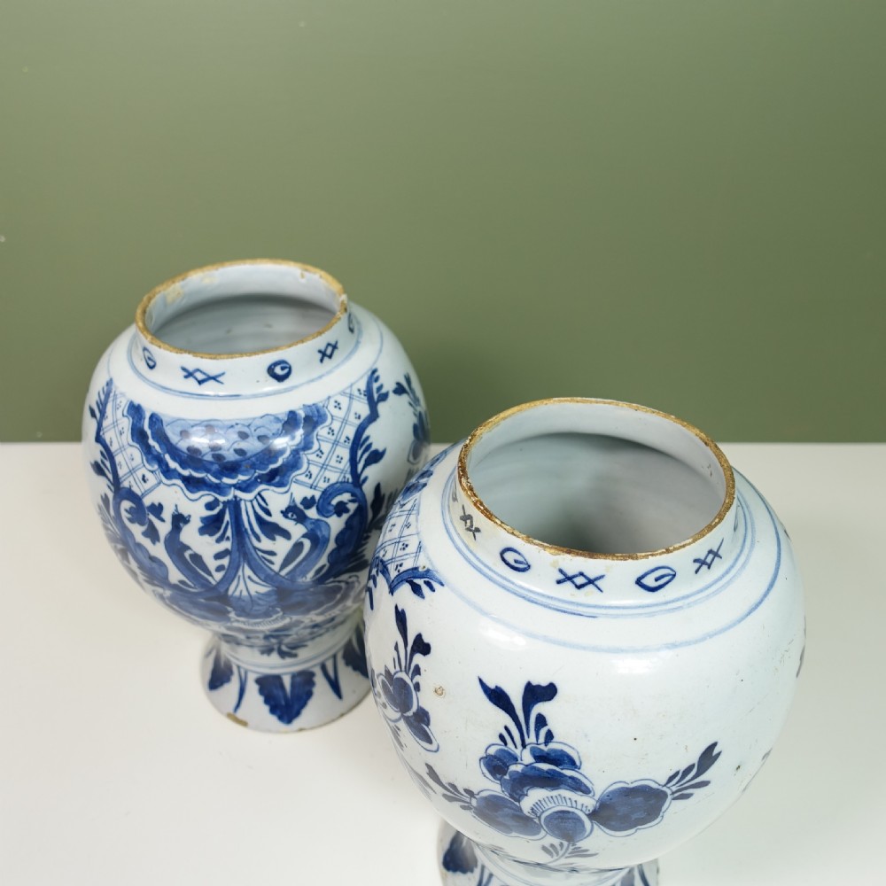 PAIR OF 18TH C DELFT VASES View IV