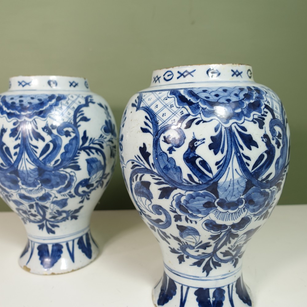 PAIR OF 18TH C DELFT VASES View VII