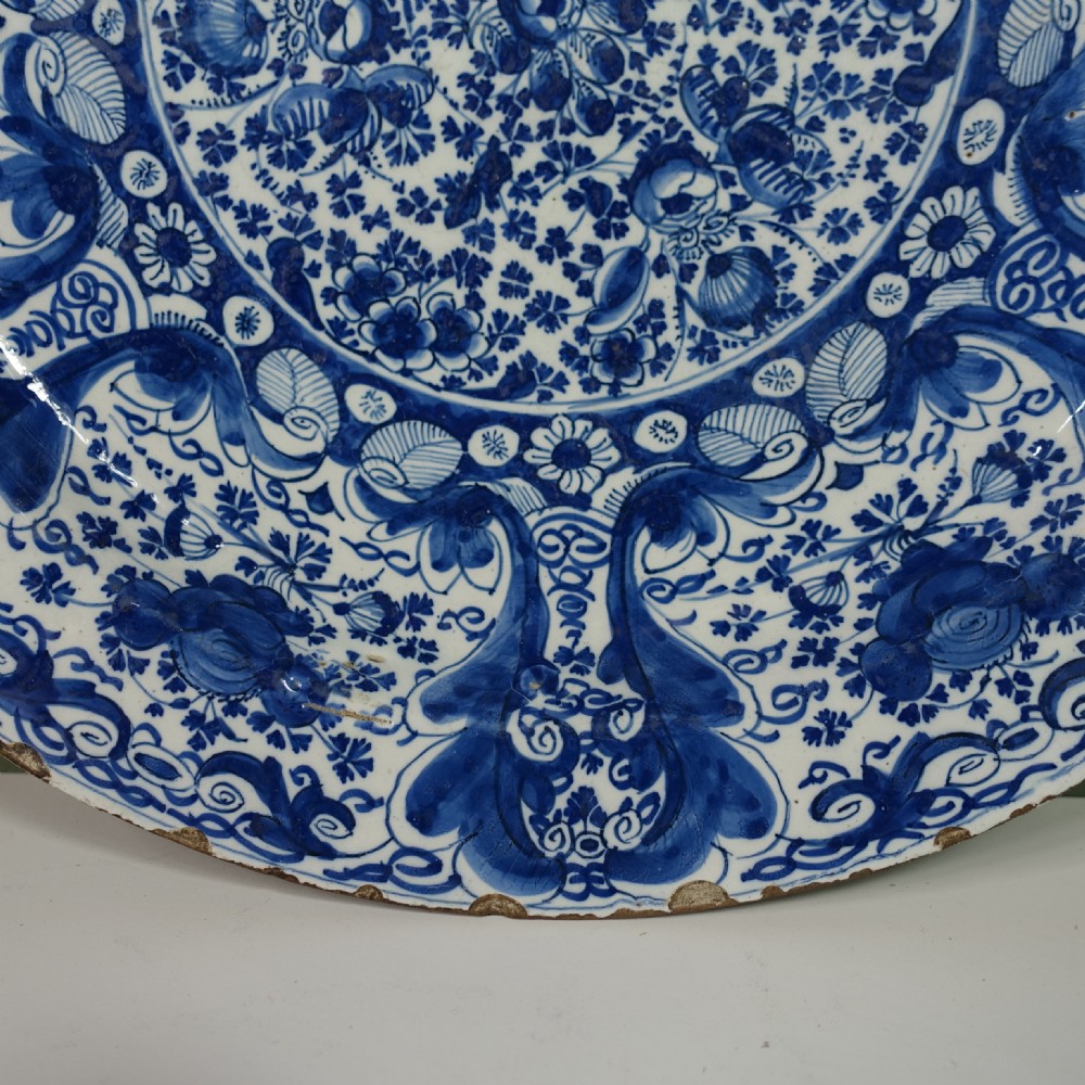 18TH C DELFT 'THOUSAND FLOWER' CHARGER View IV