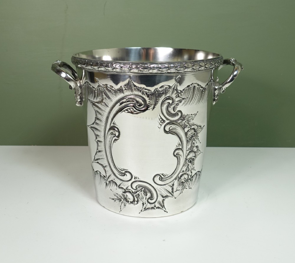 19TH C SILVER PLATED WINE COOLER