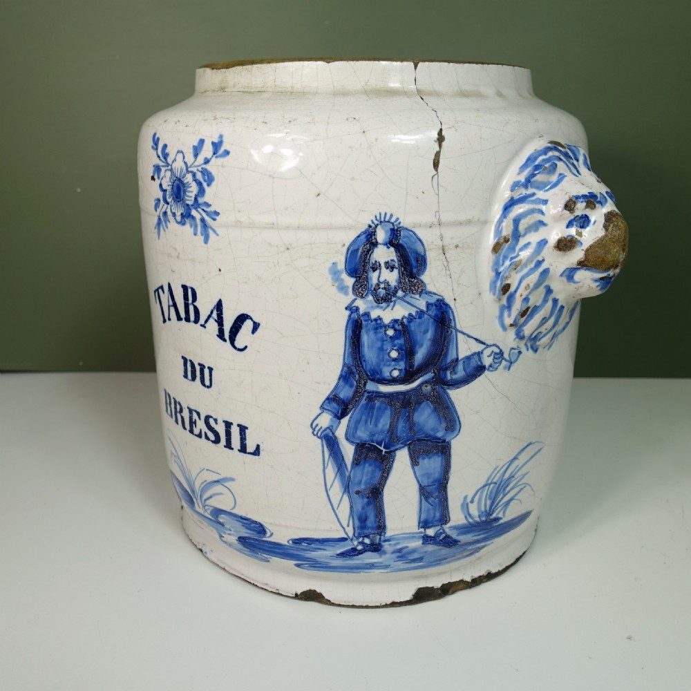 18TH C DELFT TOBACCO JAR View V