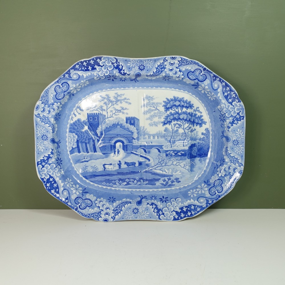 LARGE 19TH C SPODE MEAT PLATE