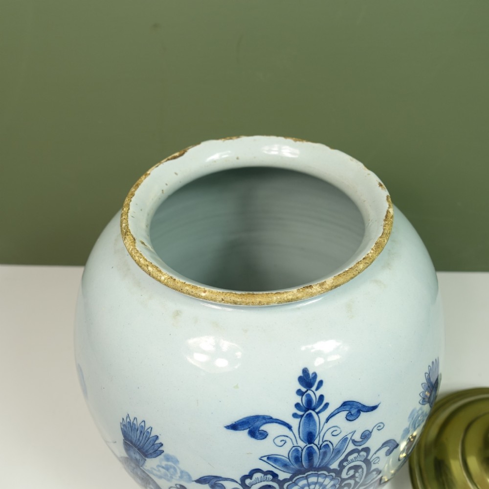 18TH C DELFT TOBACCO JAR View V