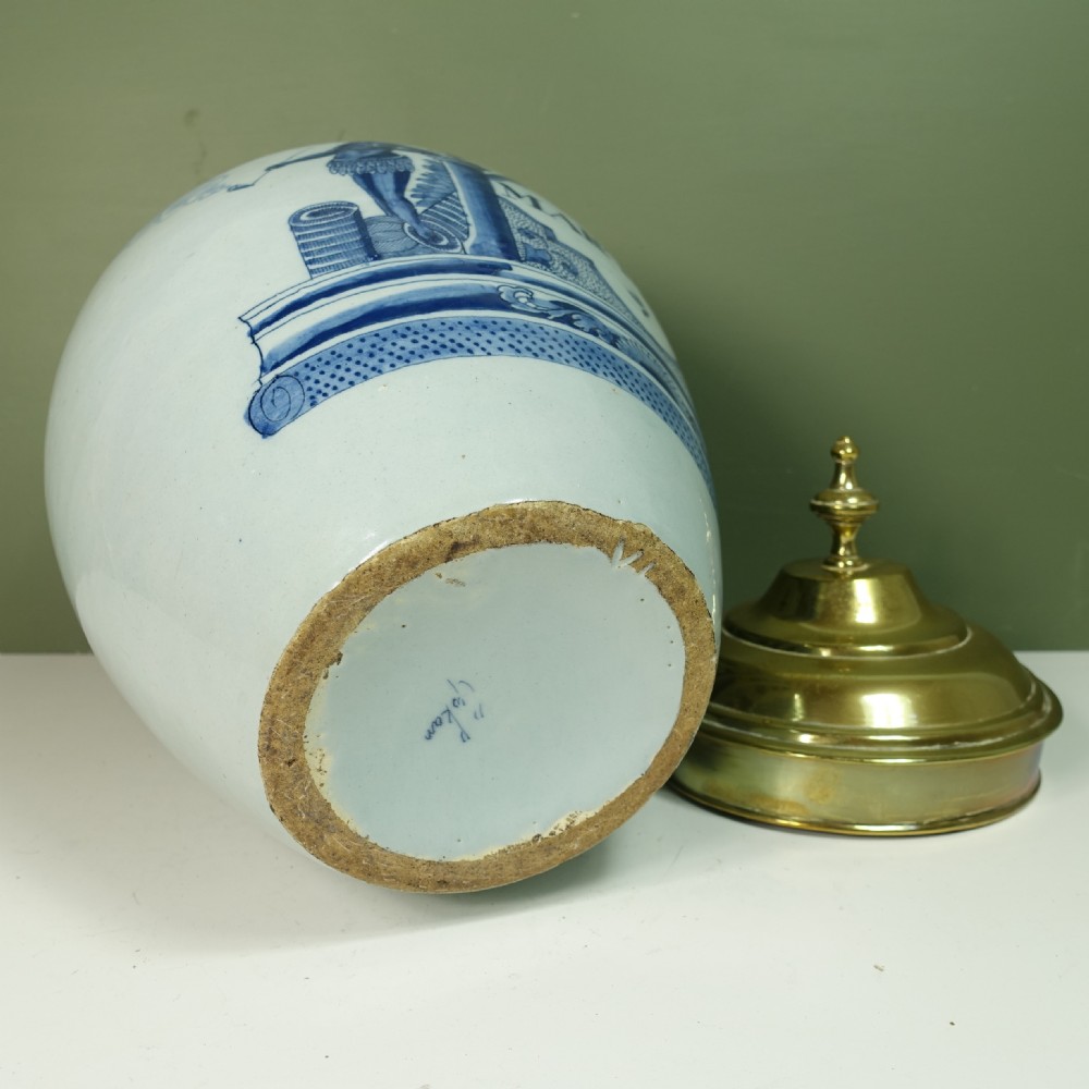 18TH C DELFT TOBACCO JAR View VI