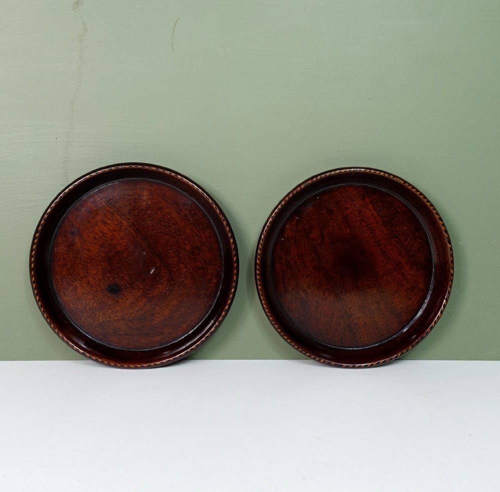 PAIR OF 18TH C MAHOGANY COASTERS