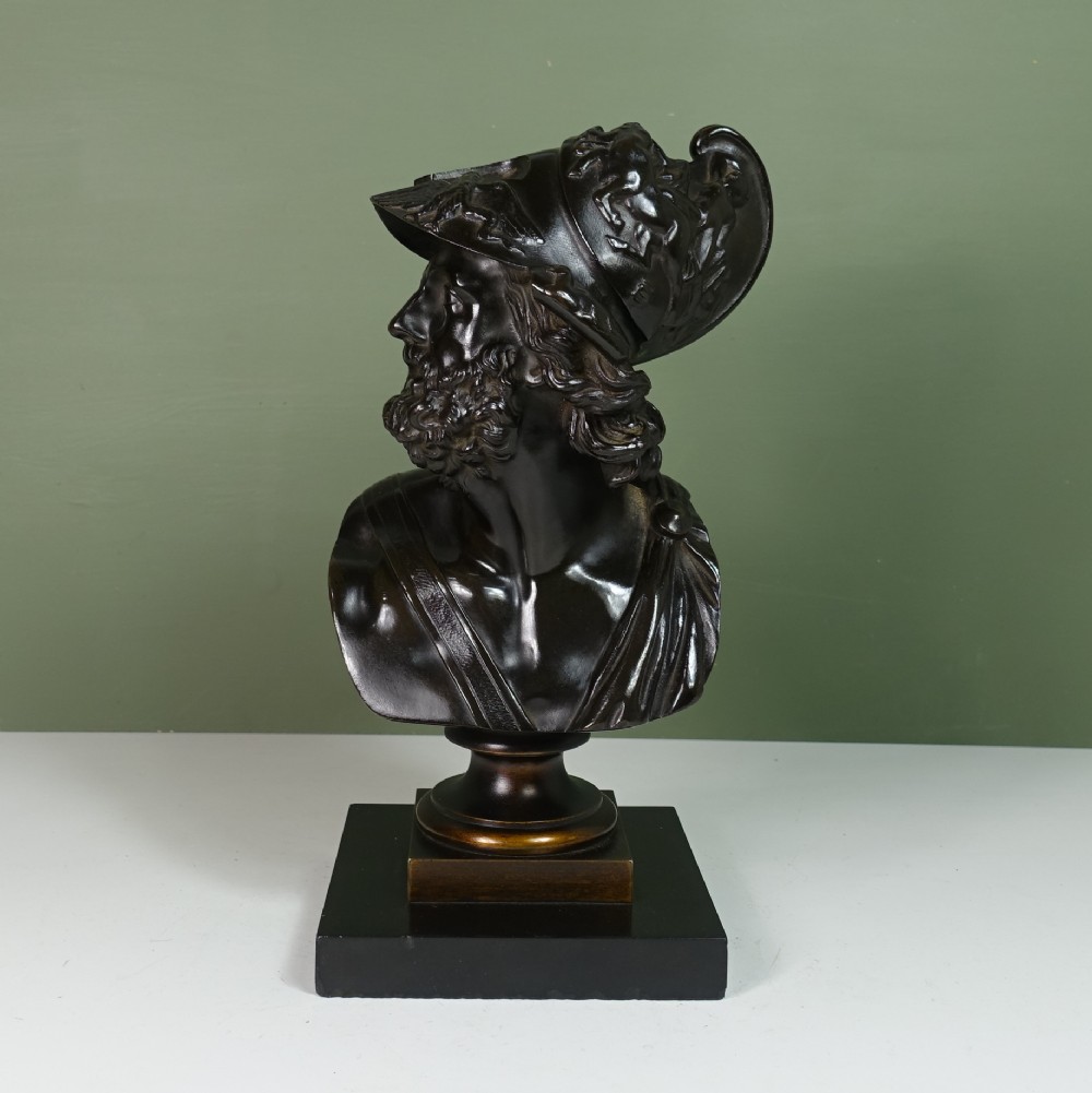 19TH C BRONZE BUST OF MENELAUS