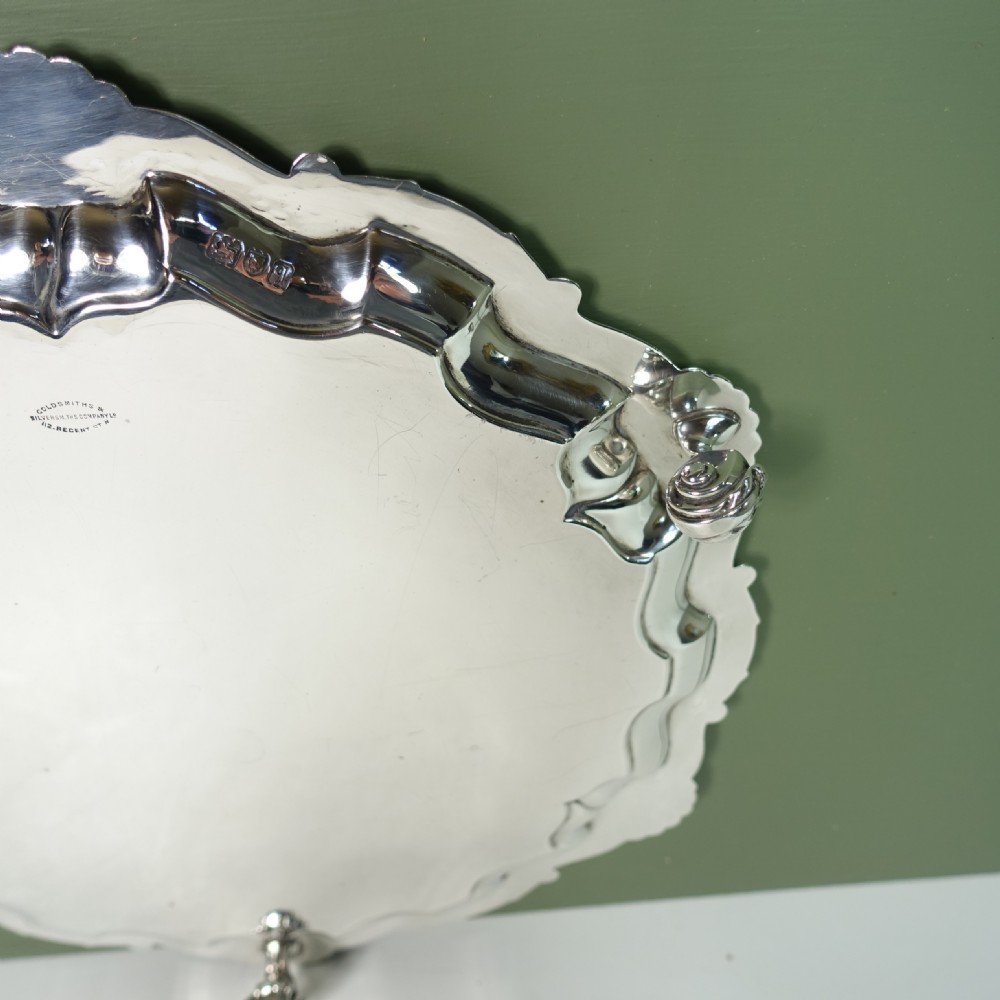 SOLID SILVER SALVER, LONDON 1911 View VI