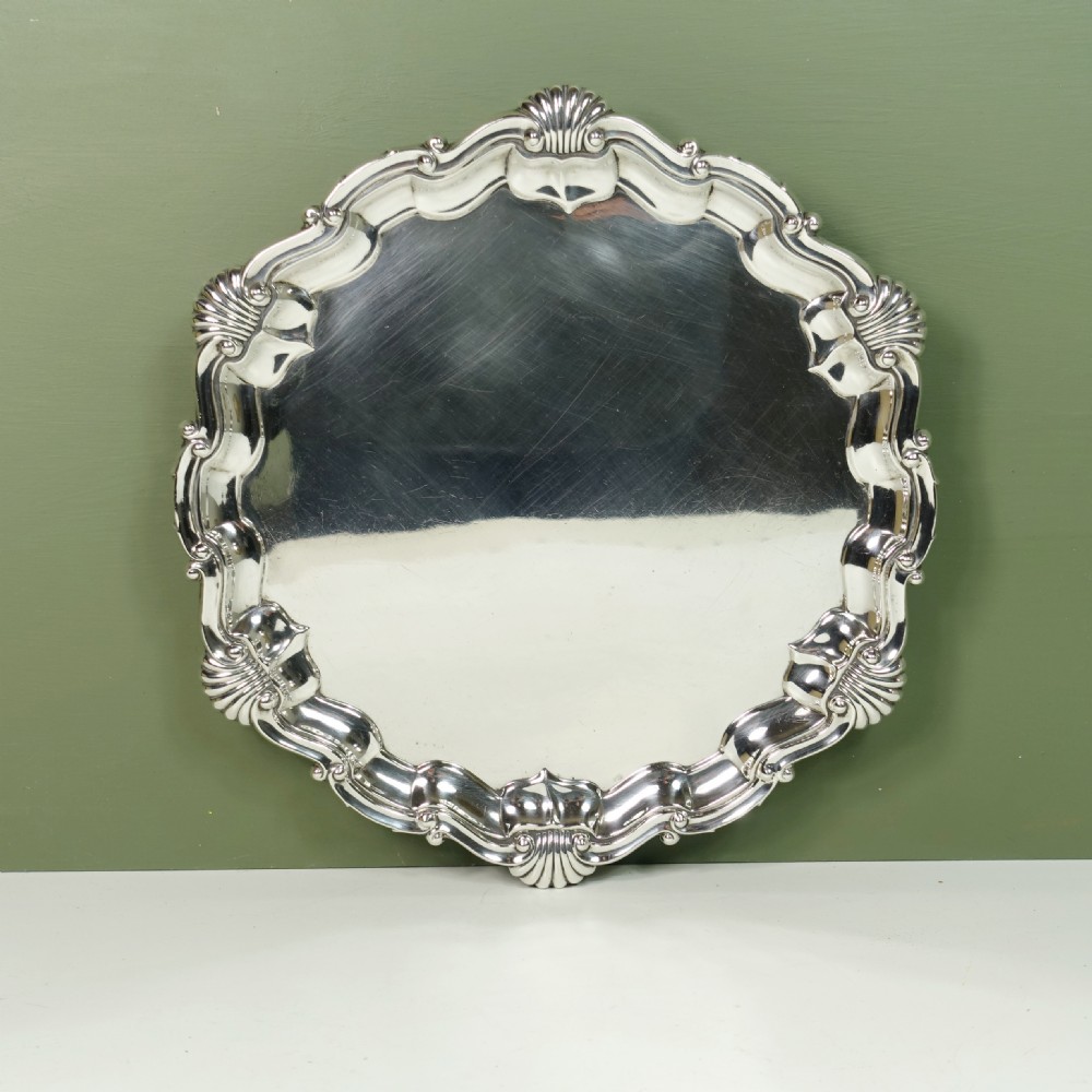 SOLID SILVER SALVER, LONDON 1911 View VII
