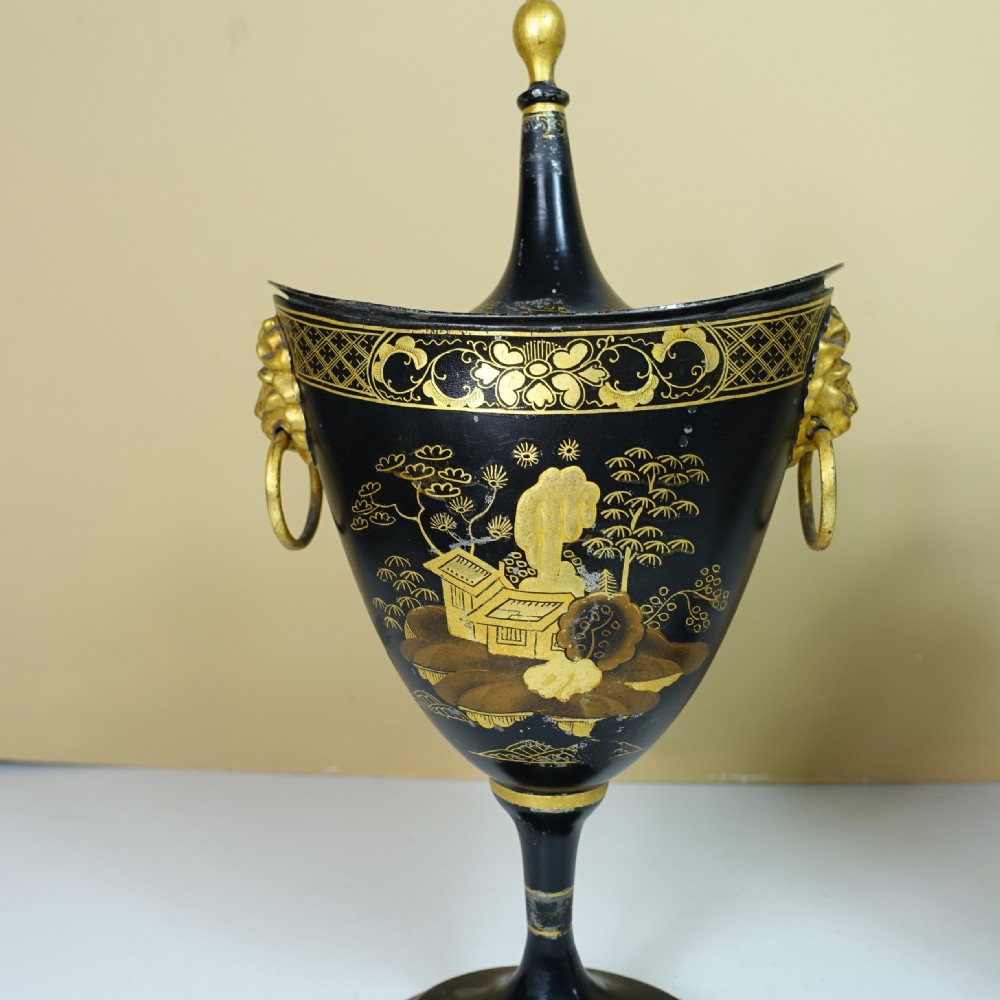 PAIR OF TOLE CHESTNUT VASES C1800 View VI