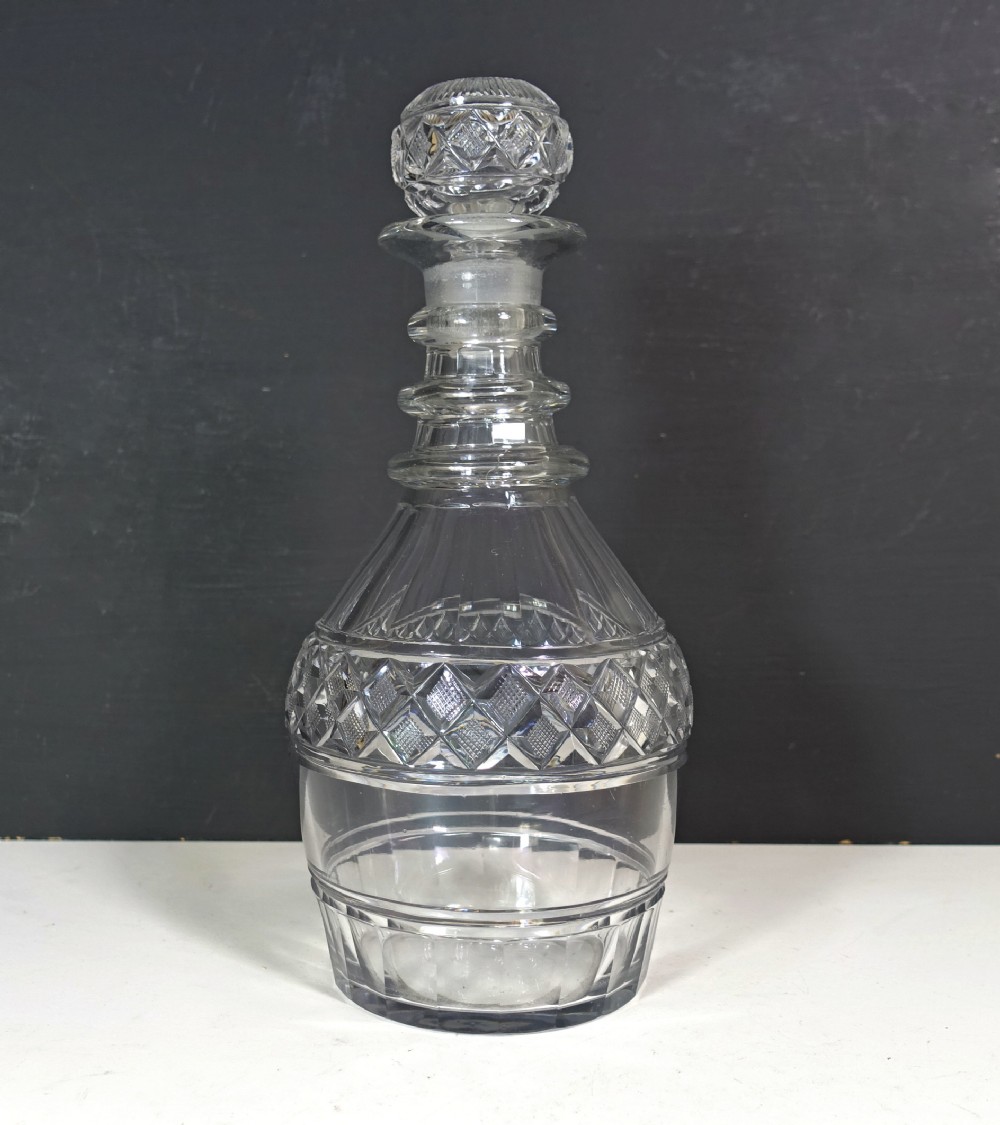 19TH C CUT GLASS DECANTER