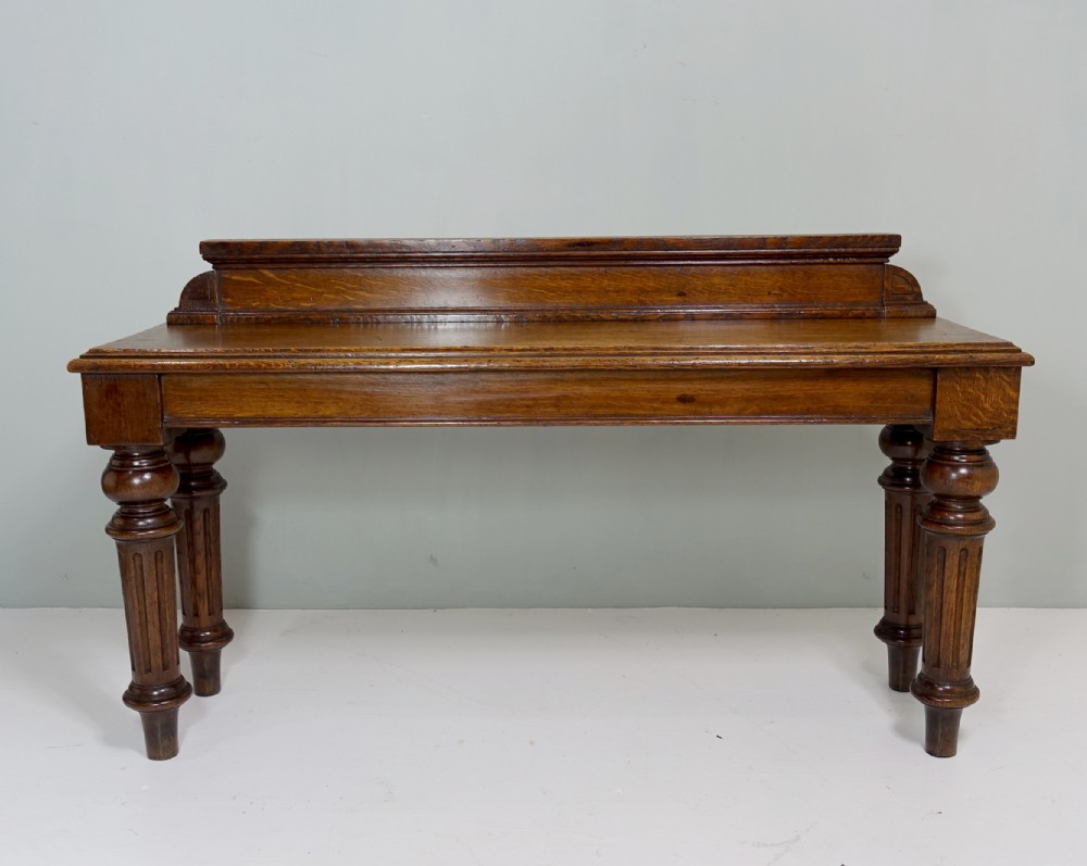 19TH C OAK HALL BENCH