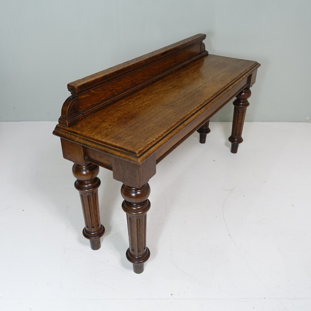 19TH C OAK HALL BENCH View V