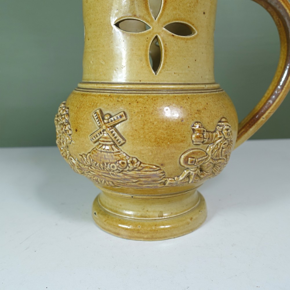 EARLY 19TH C SALT GLAZE PUZZLE JUG View V