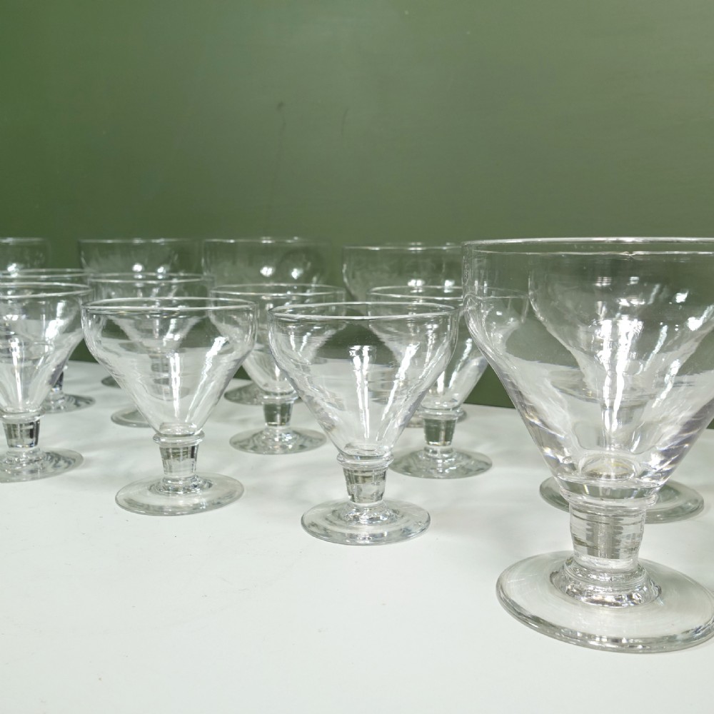 SET OF SIXTEEN 19TH C WINE GLASSES