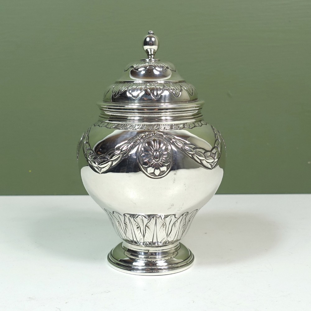 19TH C SILVER CADDY