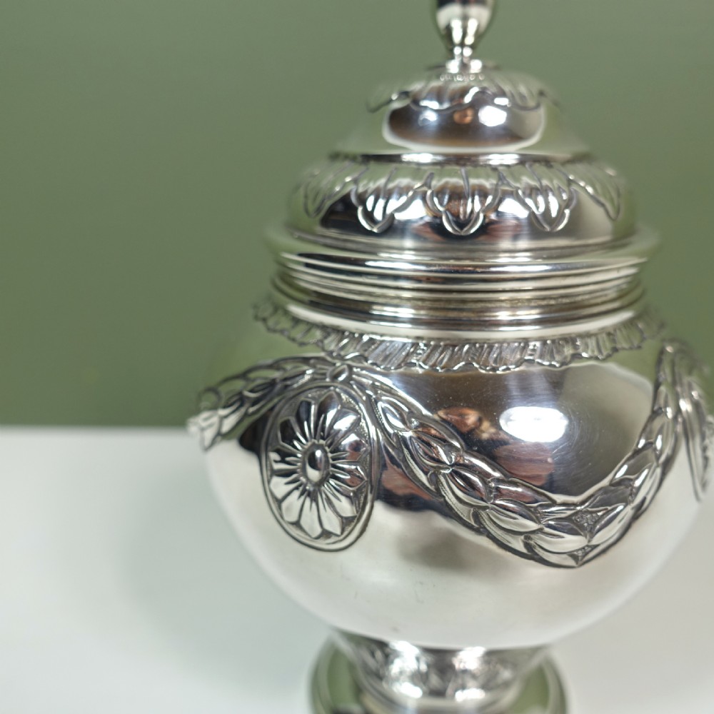 19TH C SILVER CADDY View VI
