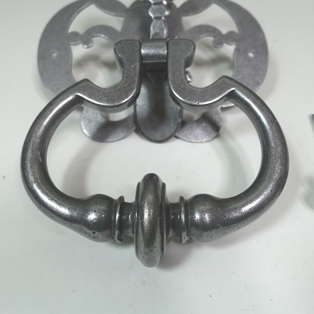 18TH C BURNISHED STEEL DOOR KNOCKER View IV