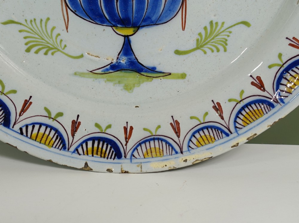 18TH C DELFT POLYCHROME CHARGER View IV