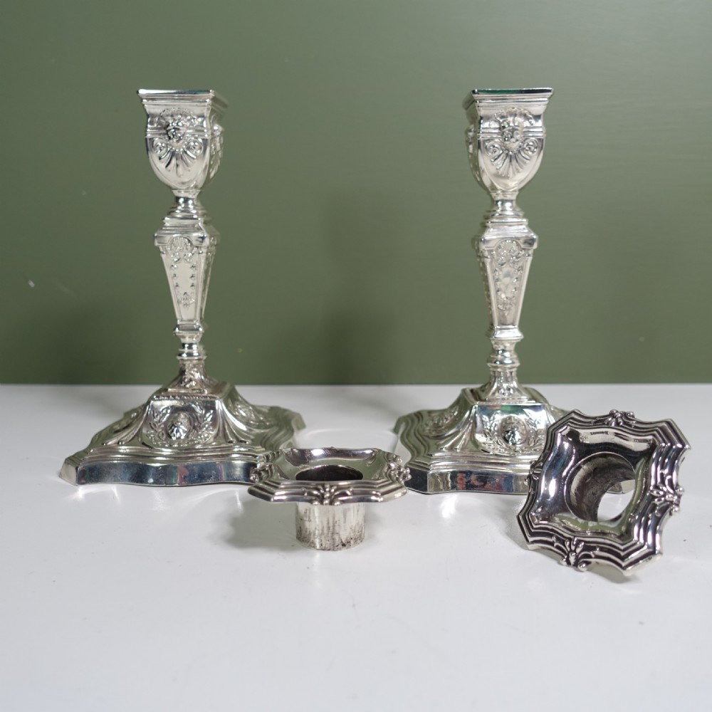 PAIR OF SILVER CANDLESTICKS 1891 View III