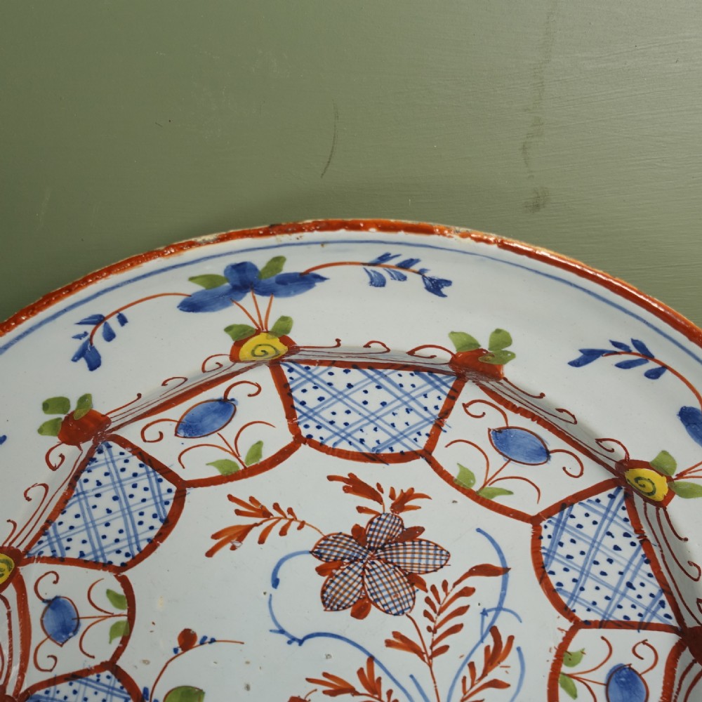 18TH C DELFT POLYCHROME CHARGER View IV