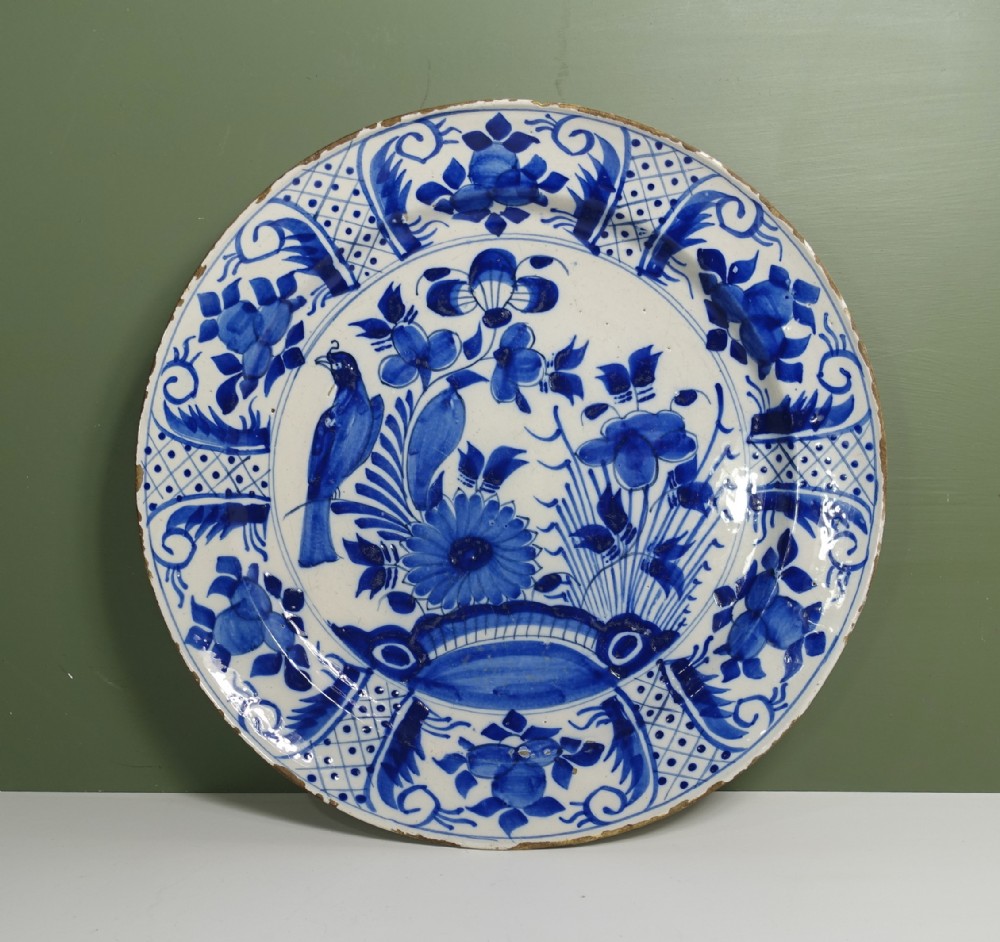LARGE 18TH C DELFT CHARGER