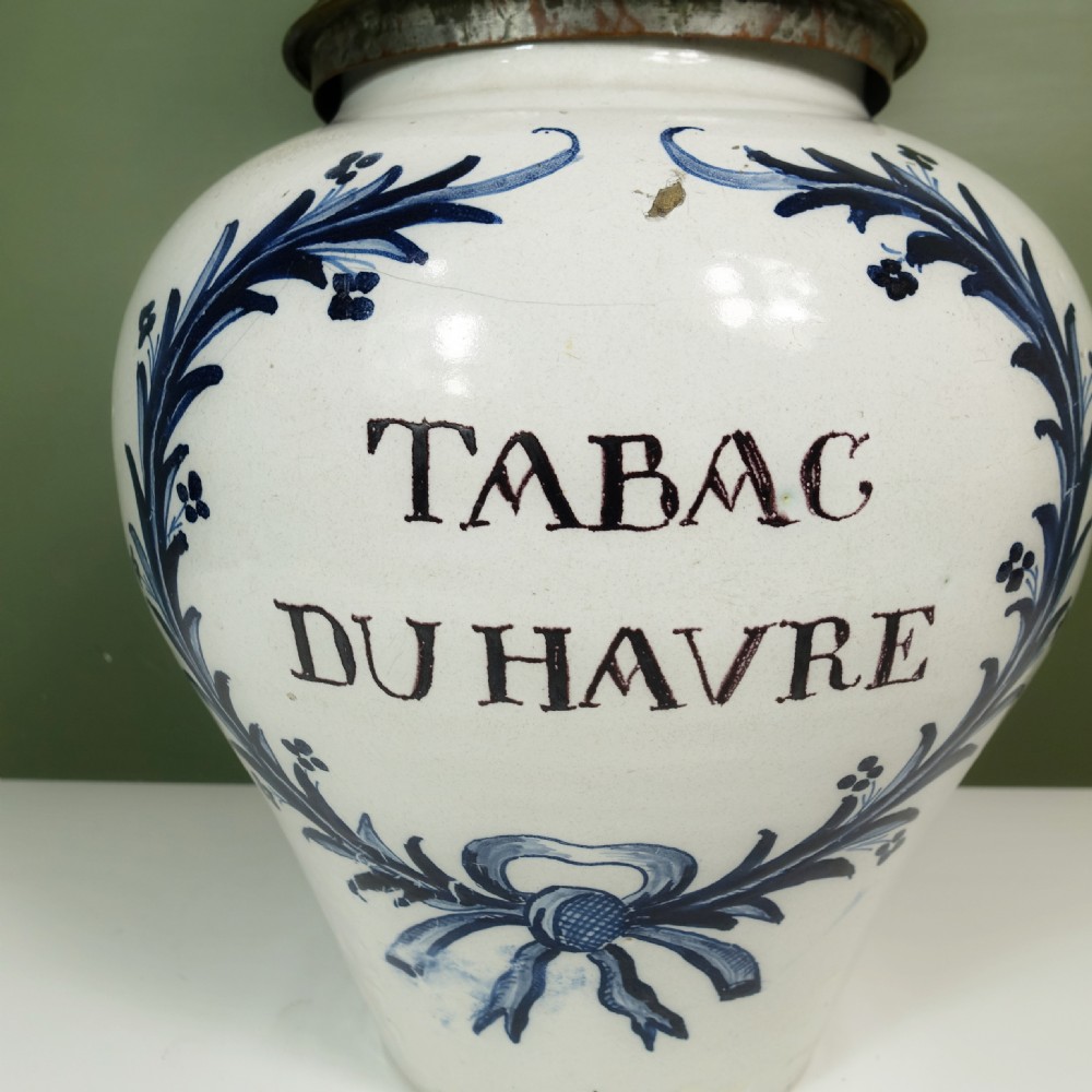 LARGE 18TH C DELFT TOBACCO JAR View II